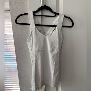 White Sleeveless V-Neck Top